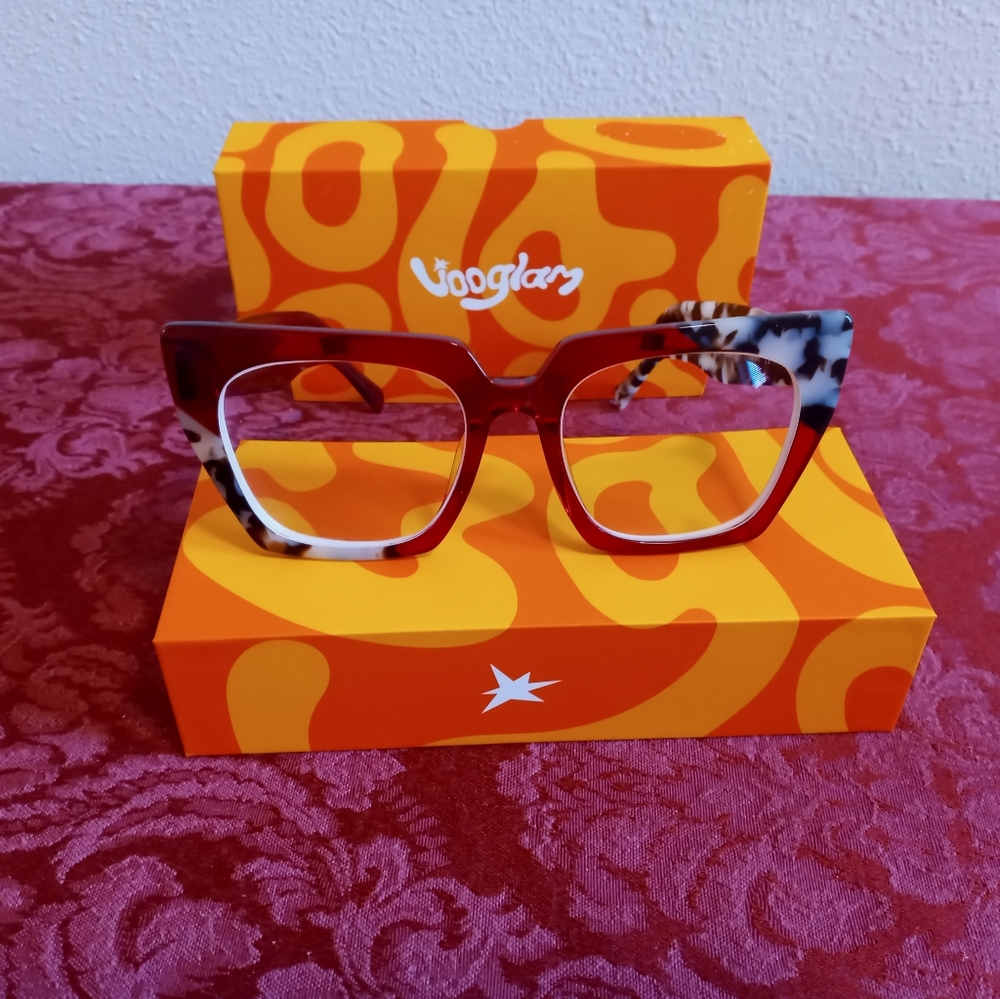Prescription Vooglam Red and Tortoiseshell Eyeglasses With Box 🔥❤️❤️‍🔥